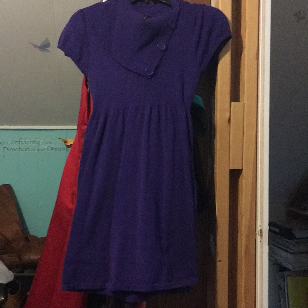 Purple sweater dress